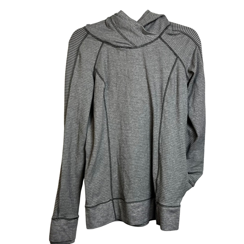 Lululemon Athletica Women's Gray Striped Full Zip Hoodie Jacket M‎